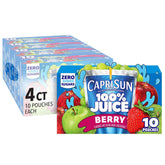 Capri Sun 100% Berry Juice Ready-to-Drink Juice (40 Pouches, 4 Boxes of 10)