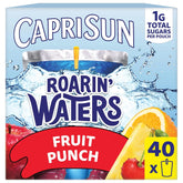 Capri Sun Roarin' Waters Flavored Water Beverage, 40 Pouches, for School Lunches and On-the-Go Hydration, Fruit Punch Natural Flavor with Other Natural Flavor, All Natural Ingredients, 6 oz