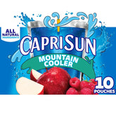 Capri Sun Flavored with Other Natural Flavor Juice Drink Blend, 10 Pouches, for School Lunches and On-the-Go Hydration, Mountain Cooler, All Natural Ingredients, 6 fl oz