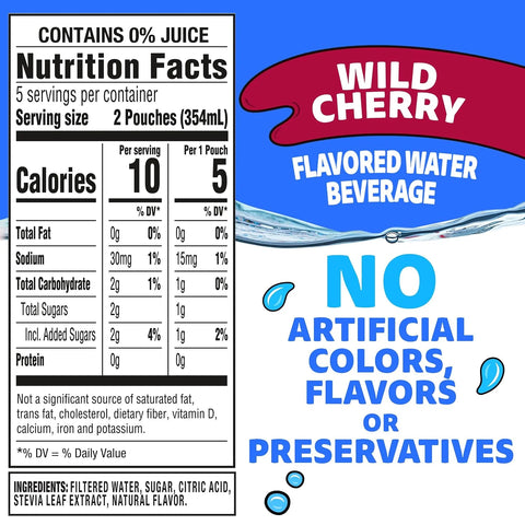 Capri Sun Roarin' Waters Wild Cherry Ready-to-Drink Juice (40 Pouches, 4 Boxes of 10) (Pack of 2)