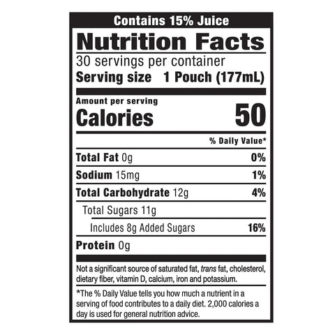 Capri Sun Flavored with Other Natural Flavor Juice Drink Blend, 30 Pouches, for School Lunches and On-the-Go Hydration, Fruit Punch, All Natural Ingredients, 6 fl oz