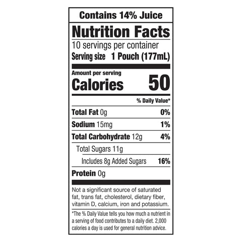 Capri Sun Flavored with Other Natural Flavor Juice Drink Blend, 10 Pouches, for School Lunches and On-the-Go Hydration, Pacific Cooler, All Natural Ingredients, 6 fl oz