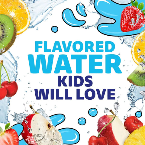 Capri Sun Roarin' Waters Flavored with Other Natural Flavor Water Beverage, 30 Pouches, for School Lunches and On-the-Go Hydration, Fruit Punch, Strawberry Kiwi and Tropical Punch, 6 fl oz